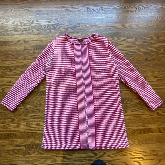 Talbots Pure Merino Wool Open Front Cardigan womens L 100% merino wool red - Picture 9 of 14